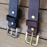 Smooth Black & Brown Dress Belt Set