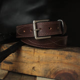 The Tool Belt - Dark Brown Figure 8 Leather Belt 1.5"-Yoder Leather Company