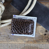 Alligator Full Gloss Brown Cash Clip For Men