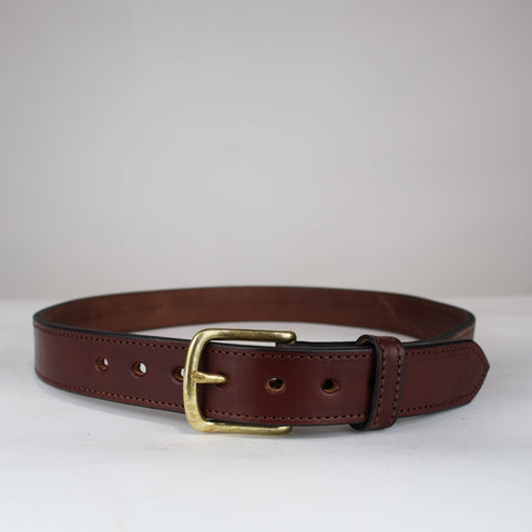 Stitched Brown Leather Belt - SALE ITEM - Size 40