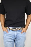 Python Snakeskin Leather Belt
