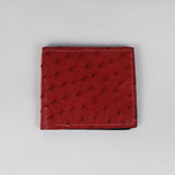Red Ostrich Bifold Wallet - SALE ITEM-