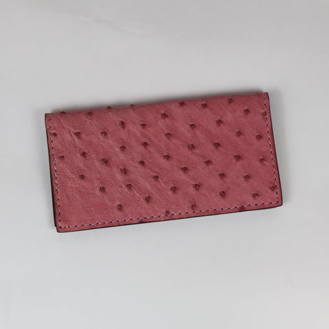 Pink Ostrich Checkbook Cover - SALE ITEM -