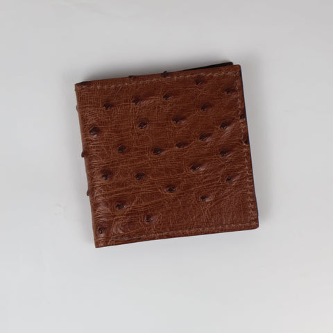 Cognac Brown Ostrich Hipster Wallet - SALE ITEM -