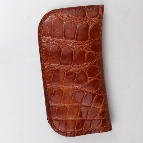 Alligator Cognac Glasses Case - SALE ITEM