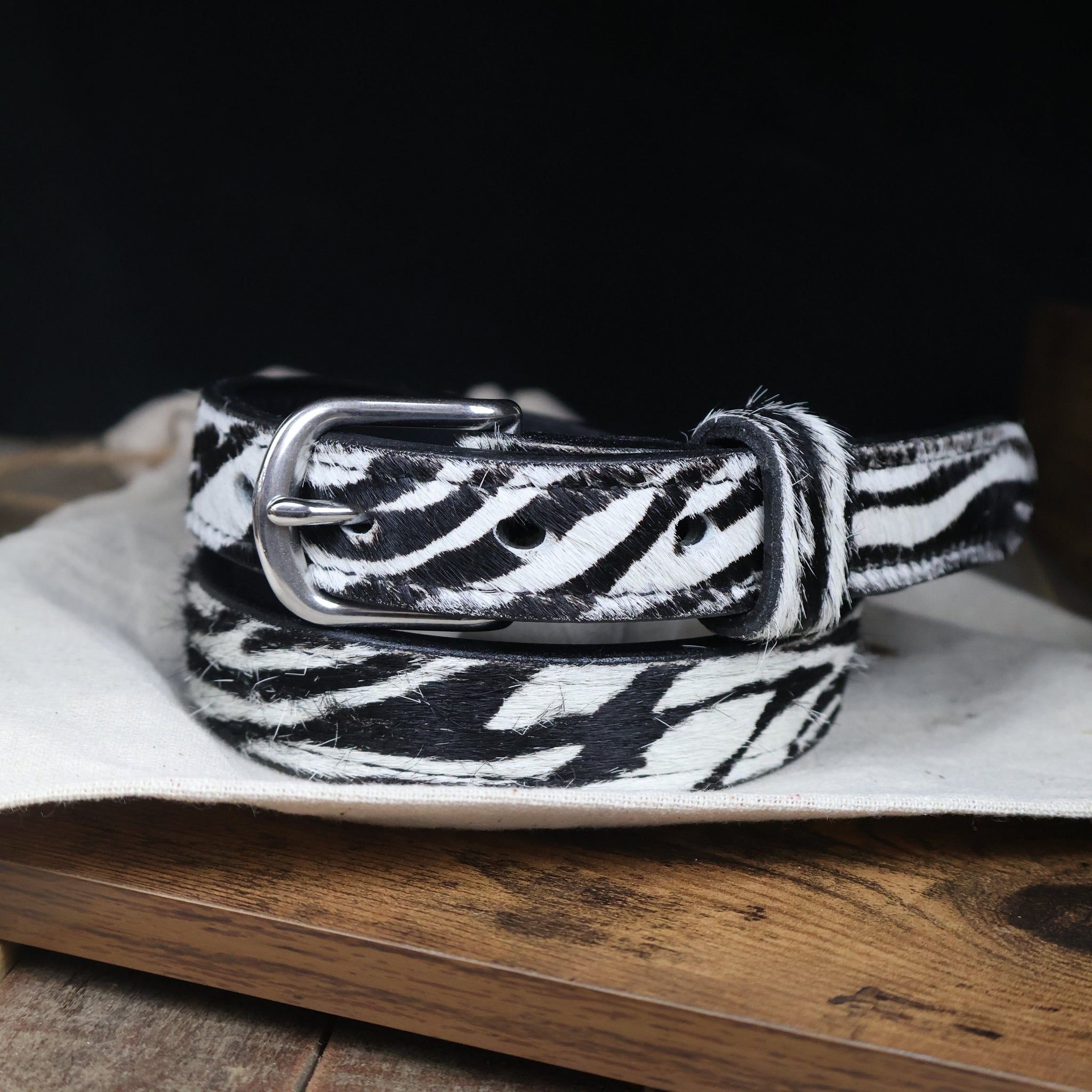 Furry Zebra Belt-Yoder Leather Company