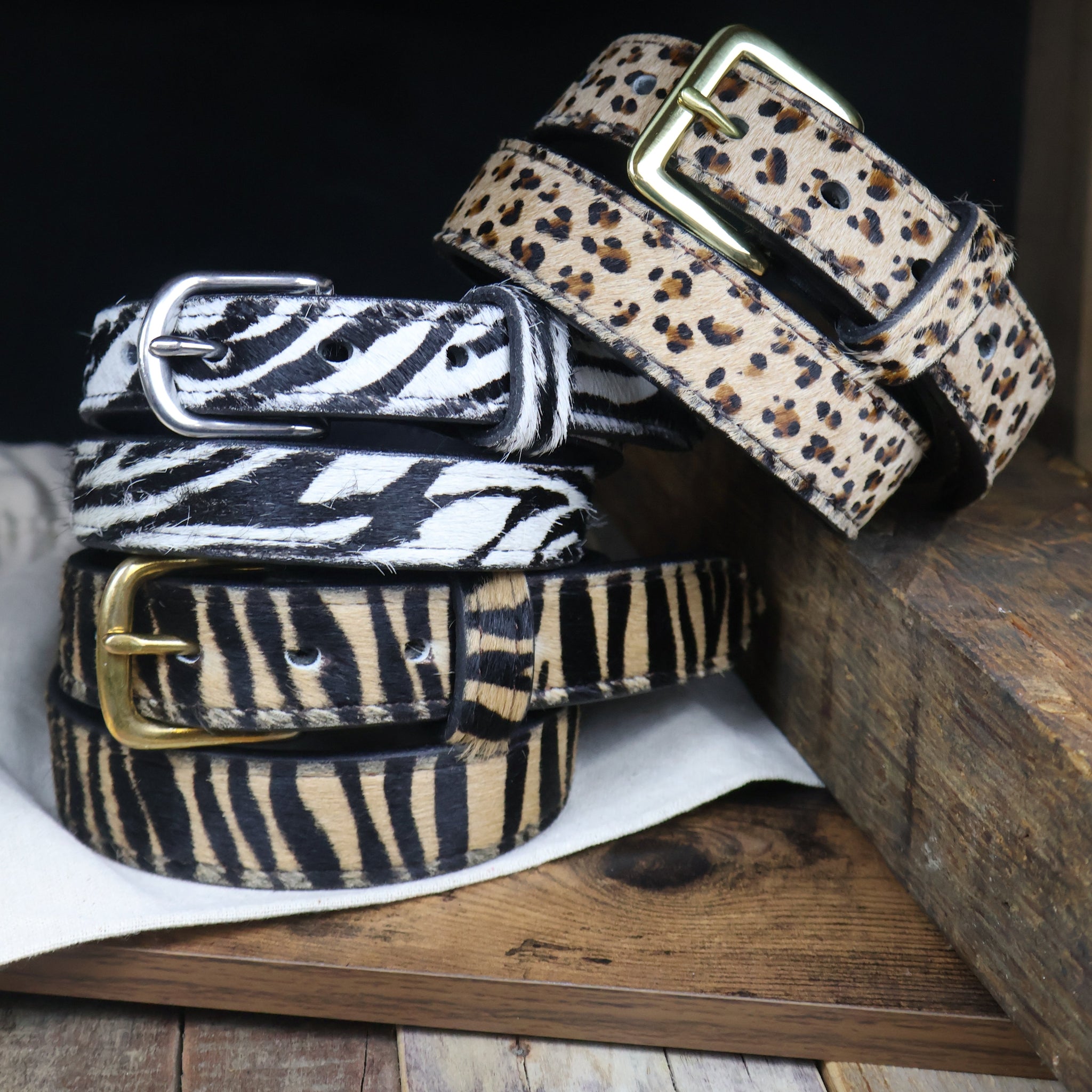 Furry Zebra Belt-Yoder Leather Company