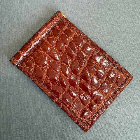 Alligator Cognac Skinny Clip - Sale Item