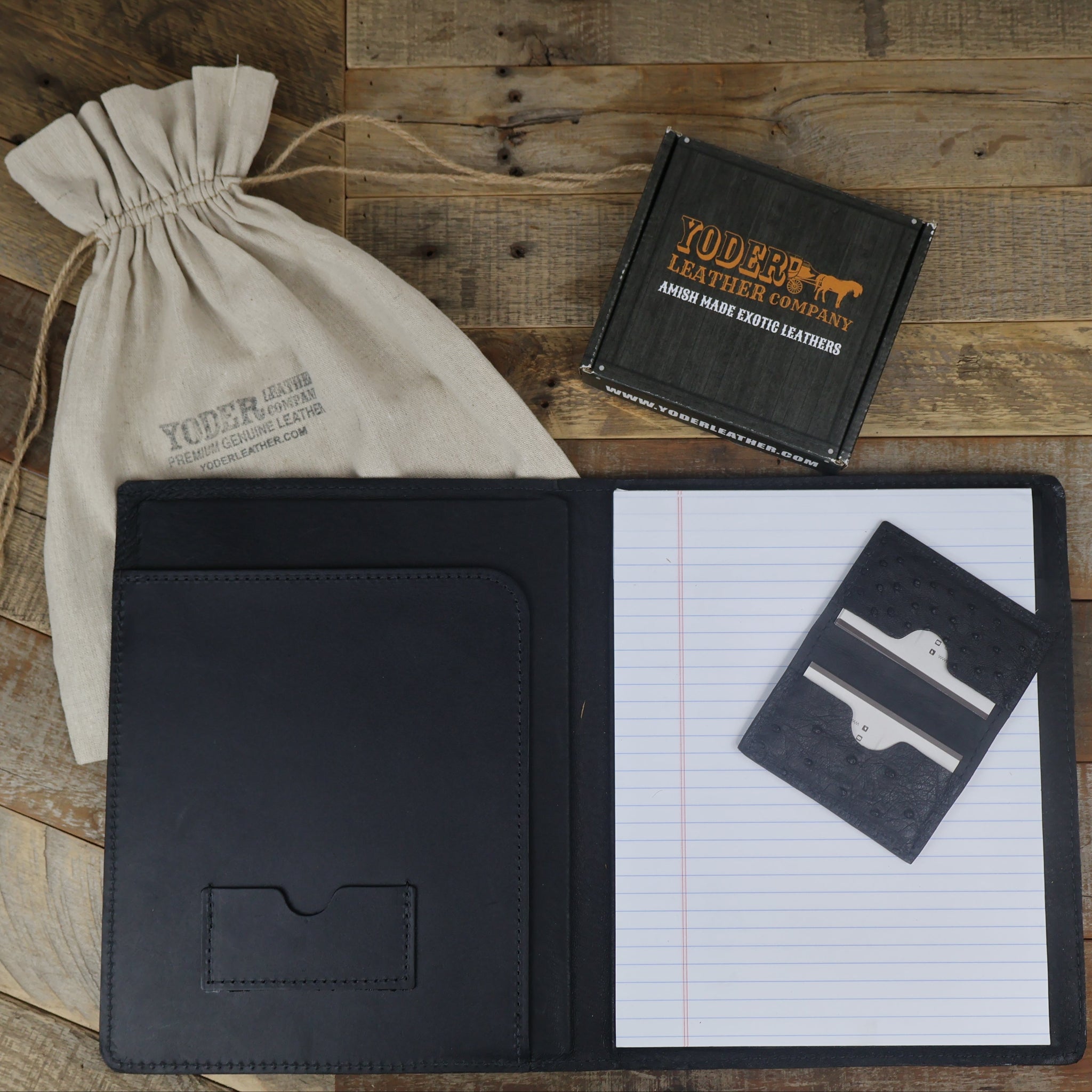 The Working Guy Gift Set - Black Portfolio & Card Case