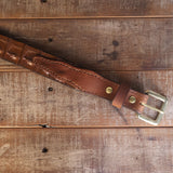 Brown Crocodile Belt with Scalloped Details