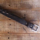 Black Crocodile Belt with Scalloped Details