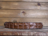 Brown Crocodile Belt with Scalloped Details