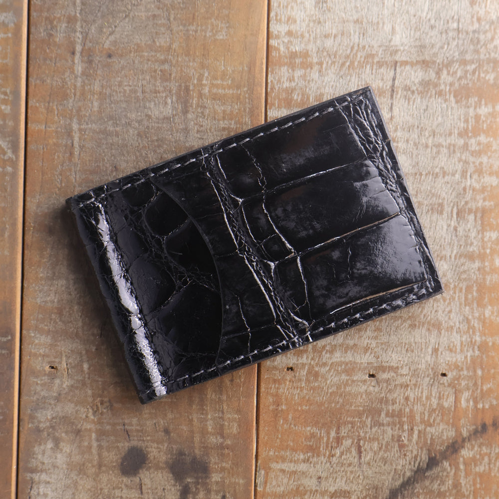 Alligator Glossy Black Skinny Clip - Sale Item