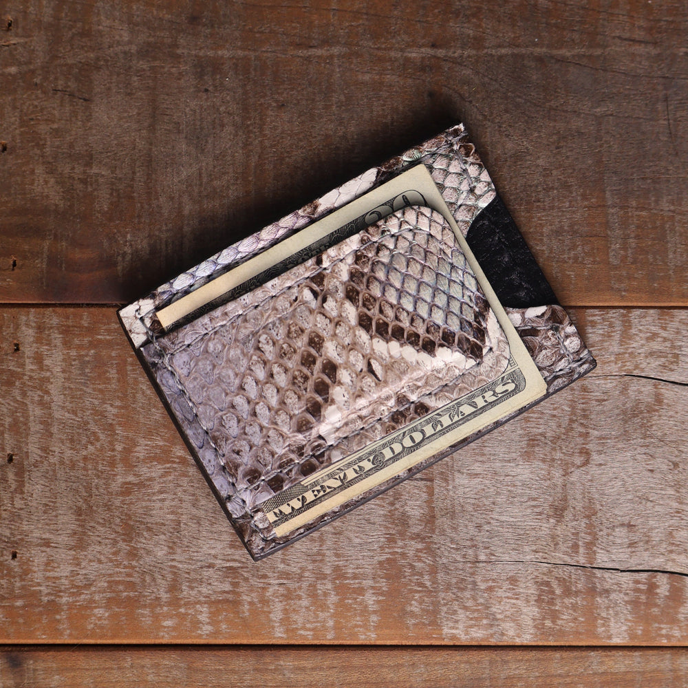 Python Hand Painted Opal Money Clip Wallet