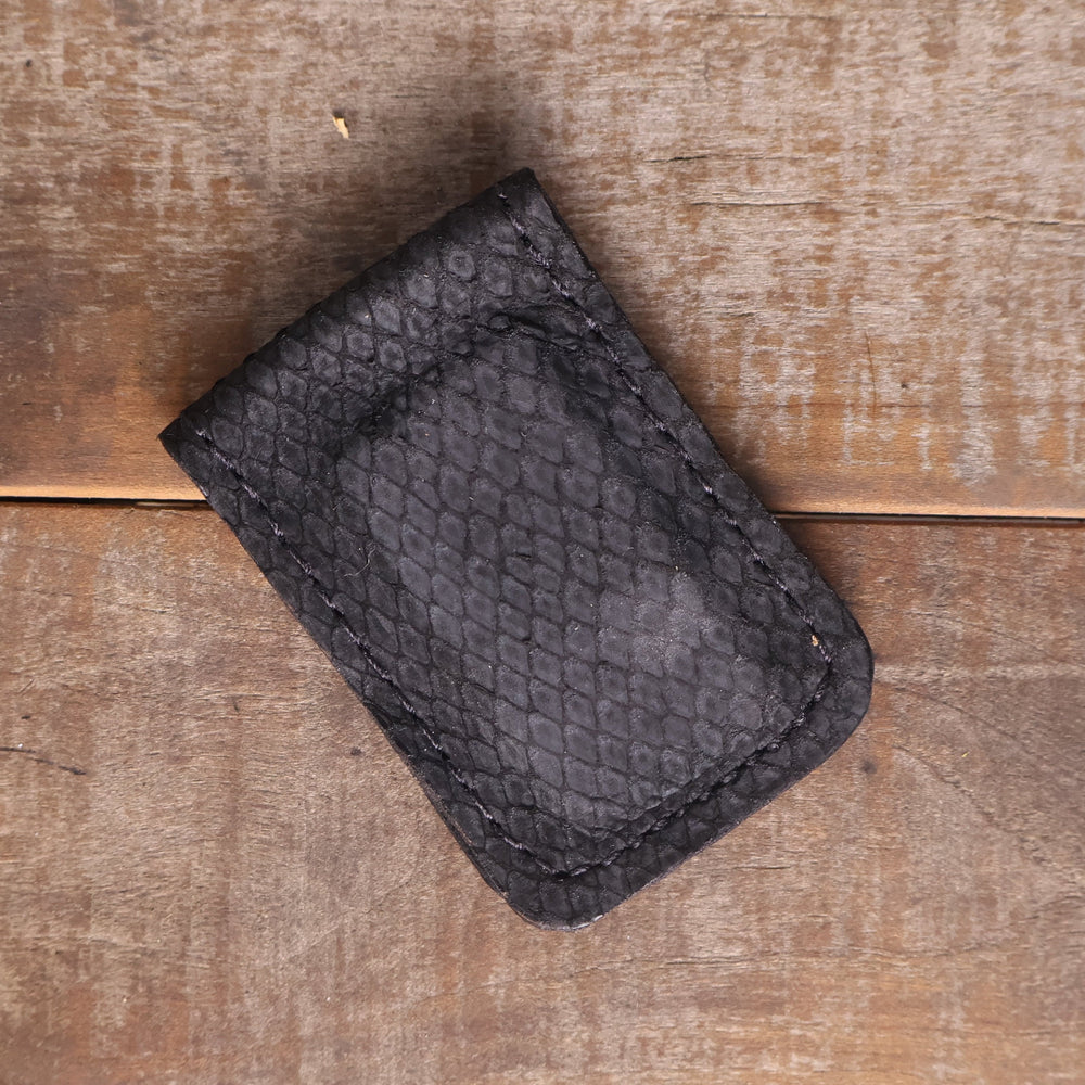 Python Black Suede Cash Clip
