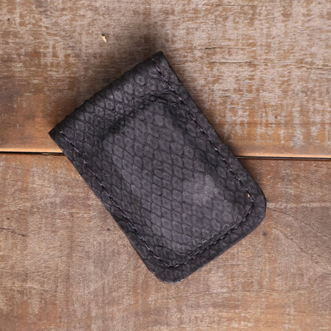 Python Black Suede Cash Clip