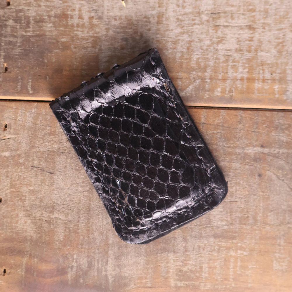 Python Black Glossy Cash Clip