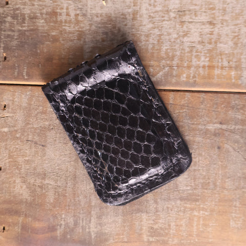 Python Black Glossy Cash Clip