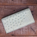 Green Ostrich Checkbook Cover - SALE ITEM -
