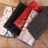 Python Black Suede Glasses Case & Clutch Bundle