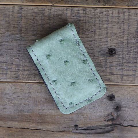 Green Ostrich Cash Clip - SALE ITEM -