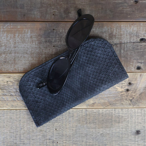 Python Black Suede Glasses Case