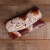 Python Blood Orange Clutch-Yoder Leather Company