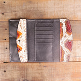 Python Blood Orange Clutch-Yoder Leather Company