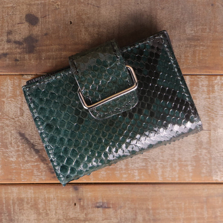 Python Forest Green Women's Wallet-Yoder Leather Company
