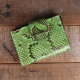 Python Lime Green Women's Wallet-Yoder Leather Company