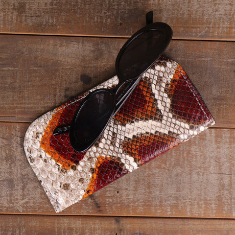 Python Blood Orange Glasses Case-Yoder Leather Company
