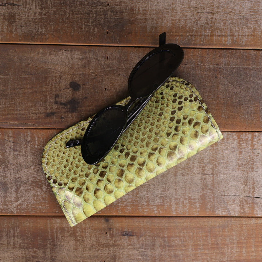 Python Moss Glasses Case-Yoder Leather Company