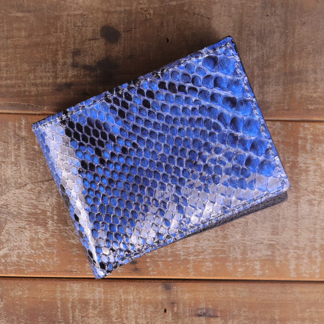 Python Blue Bifold-Yoder Leather Company