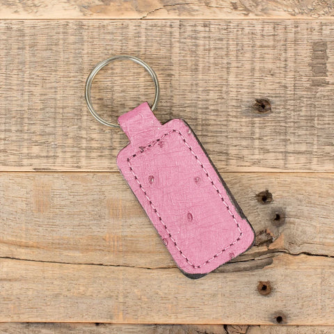 Ostrich Pink Key Chain-Yoder Leather Company