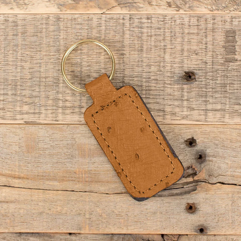 Ostrich Cognac Key Chain-Yoder Leather Company
