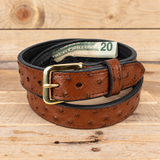 Cognac Ostrich Money Belt