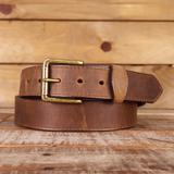 Brown Oil Tanned Belt with Scallops 1.5"