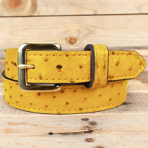 Ostrich Yellow Money Belt