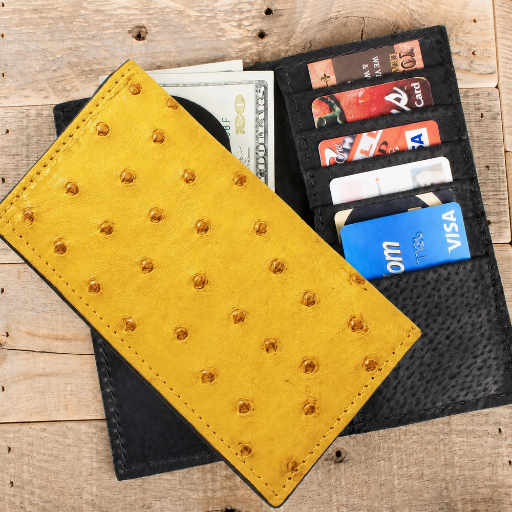 Ostrich Yellow Rodeo Wallet