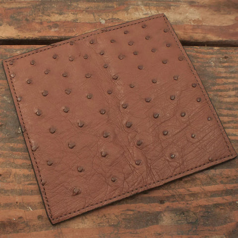 Ostrich Brown Rodeo Wallet-Yoder Leather Company