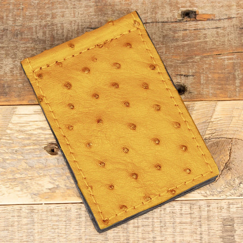 Ostrich Yellow Skinny Clip Wallet