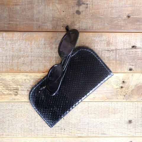 Python Glossy Black Glasses Case