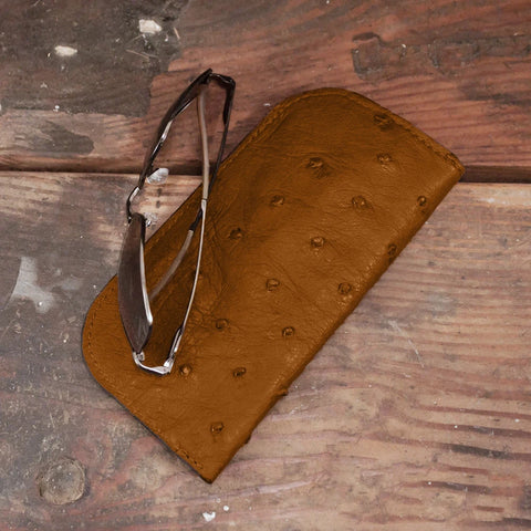 Ostrich Cognac Glasses Cases
