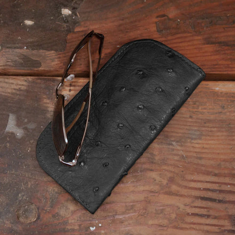 Ostrich Black Glasses Cases