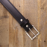 The Ridge - Double Layer Black Leather Belt 1.5"