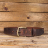 The Stitched Crazy Horse - Distressed Brown Leather Belt 1.5