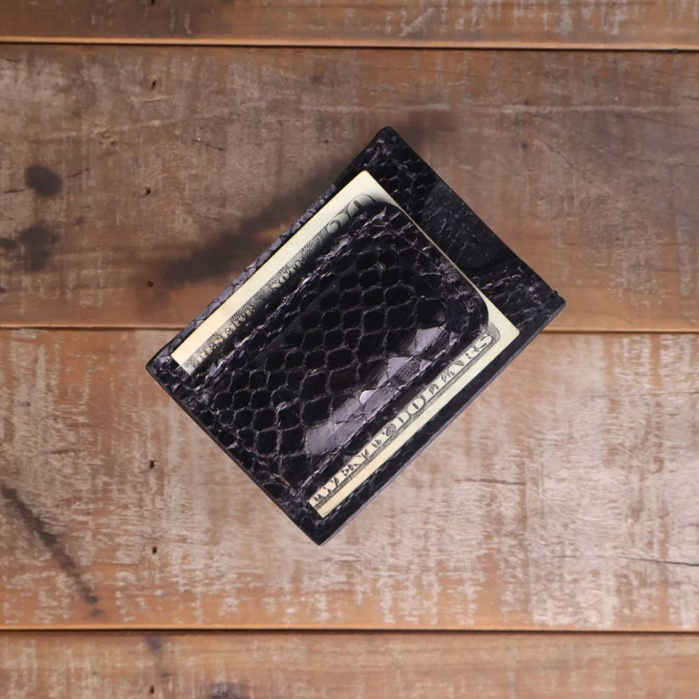 Python Black Glossy Cash Clip