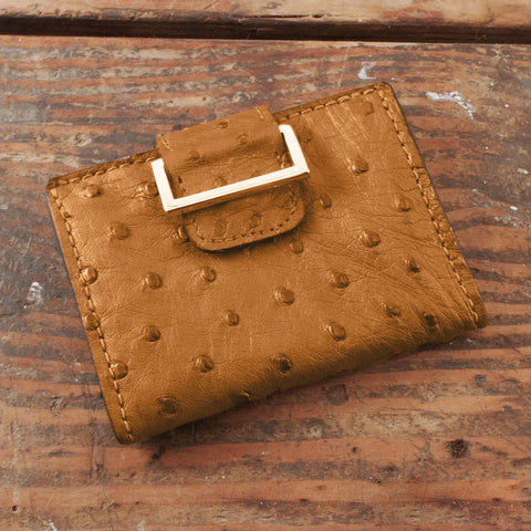 Ostrich Cognac Women's Wallet