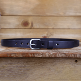 Women's Smooth Brown Leather Belt 1"