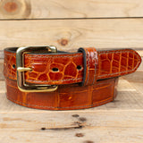 Alligator Cognac Wallet and Belt Bundle
